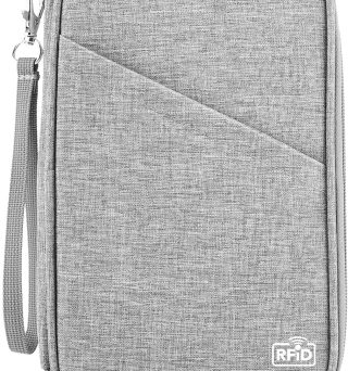 Passport Holder Family, Women Rfid Blocking Passport Wallet, Travel Essentials Premium Wallets, Waterproof Passport Holders Bag for Men Traveling, Travel Document Organizer Credit Cards Case